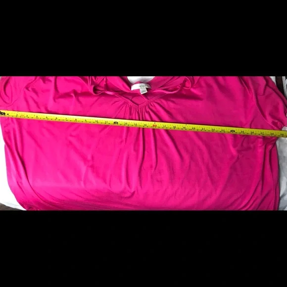 SEJOUR V Neck Strappy Short Sleeve Tunic Top 3X - Picture 5 of 9